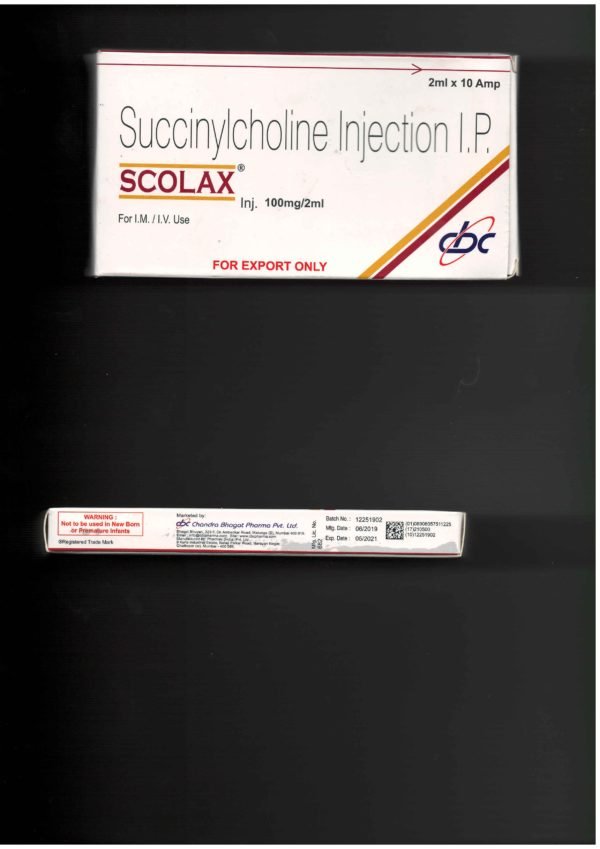 Succinyl Choline Chloride 100m Scolax Injection